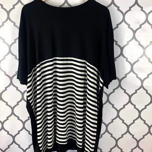 Boohoo MAN Black/White Striped T-Shirt
